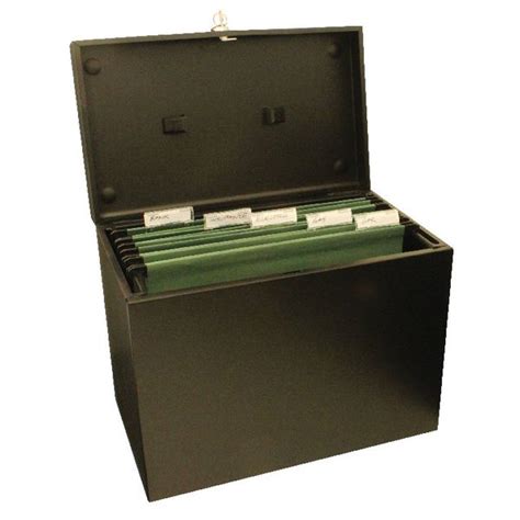 Find It Heavy Duty Metal File Box Hinged, Letter Size, Black with 